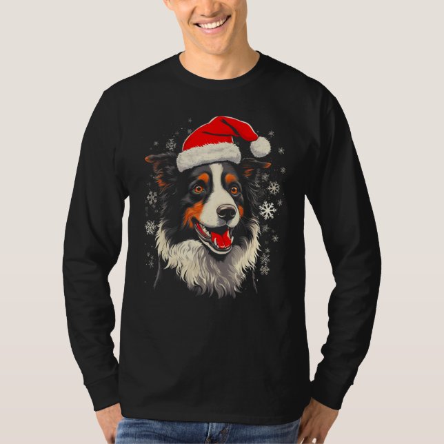 Camiseta Cachorro Border Collie Natal (Frente)