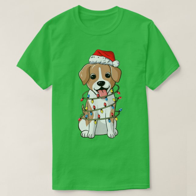 Camiseta Cachorro-Borrão - Família de Felicidade de Natal (Frente do Design)