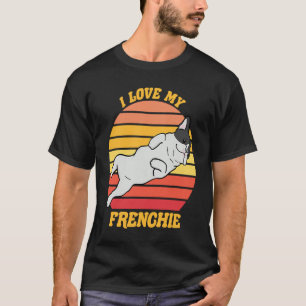 Camiseta Cachorro Borrão Francês Bonito Eu amo meu Cachorro