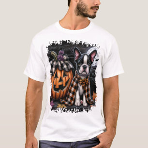 Camiseta Cachorro Boston Terrier Halloween