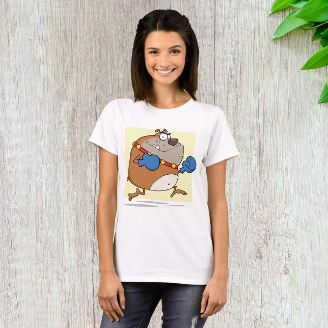 Camiseta Cachorro-Boxão Engraçado Cartoon (Criador carregado)