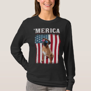 Camiseta Cachorro Boxer Bandeira Americana Cachorro 4 De Ju