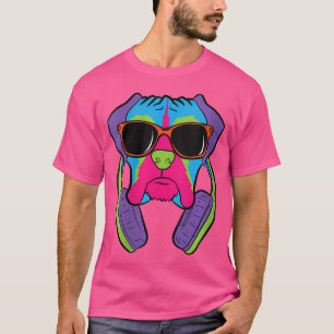 Camiseta Cachorro Boxer Com Fones de ouvido Adora Cachorros