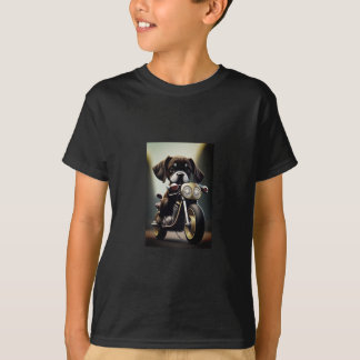 Camiseta Cachorro Boxer Fantasmagórico de Motoqueiro numa H
