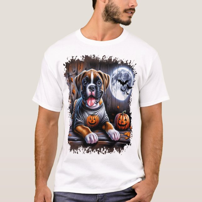 Camiseta Cachorro Boxer Halloween (Frente)