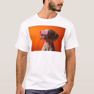 Camiseta Cachorro Bracco italiano fixe com óculos de sol