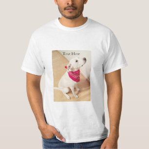 Camiseta Cachorro Branco Bonito Vestindo T-Shirt de Natal V