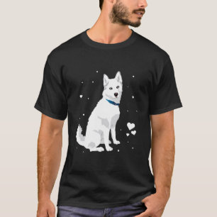 Camiseta Cachorro Branco Branco Bonito, Siberiano, Leite, N