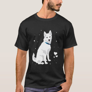 Camiseta Cachorro Branco Branco Bonito, Siberiano, Leite, N