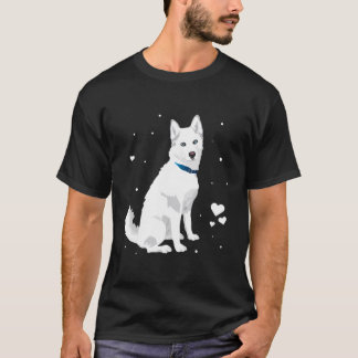 Camiseta Cachorro Branco Branco Bonito, Siberiano, Leite, N