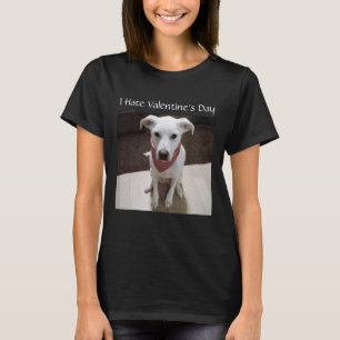 Camiseta Cachorro Branco Bravo Que Odeio Dia de os namorado
