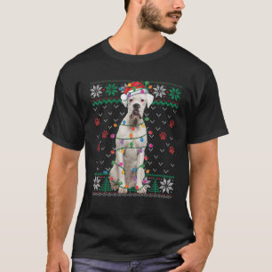Camiseta Cachorro Branco Cachorro Feio de Natal Docinho Eng