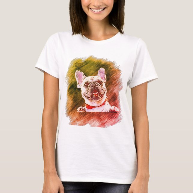 Camiseta Cachorro branco de cabelo curto (Frente)