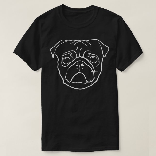 Camiseta Cachorro Branco Face A Preto (Frente do Design)