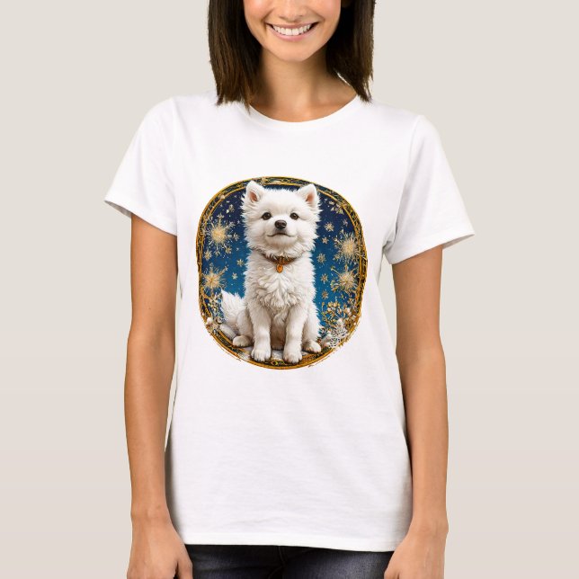 Camiseta cachorro branco fofinho (Frente)