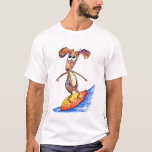 Camiseta Cachorro branco na prancha