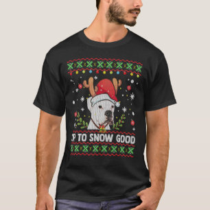 Camiseta Cachorro Branco Reindeer Sweater de Natal