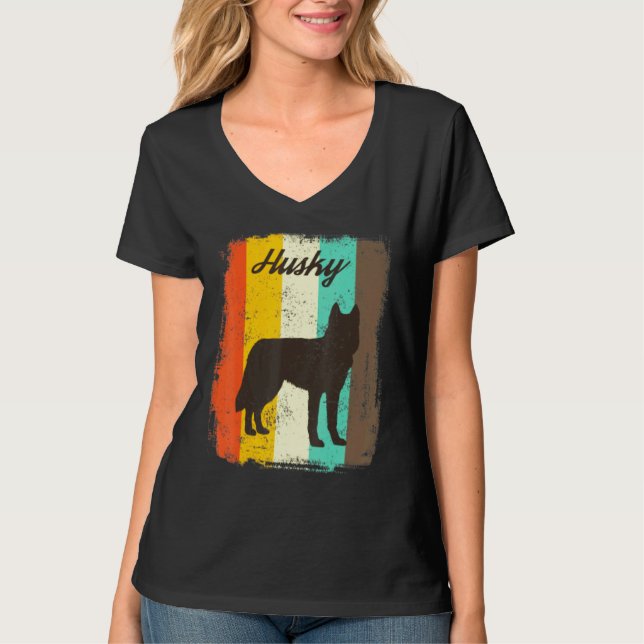 Camiseta Cachorro-branco retrógrado do rouco 70s (Frente)