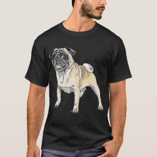 Camiseta cachorro bravo pug castanho raça