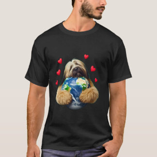 Camiseta Cachorro Briard Dia da Terra Abraço Amor Dono Abra