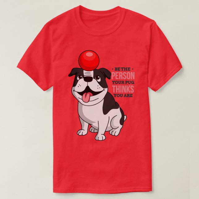 Camiseta Cachorro Brincando Com Uma Bola Vermelha (Frente do Design)