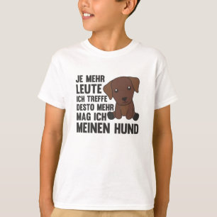Camiseta Cachorro Brown Labrador não gosta de Pessoas