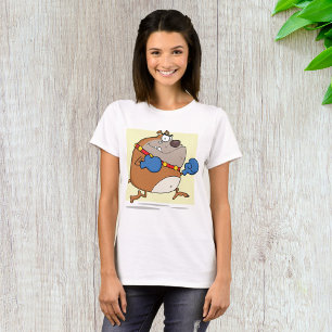 Camiseta Cachorro Buldogue Cartoon Engraçado Boxeador
