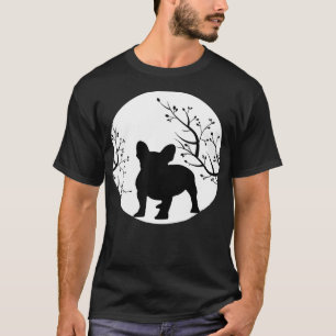 Camiseta Cachorro Buldogue Francês Cachorro Cheio Moon Howl