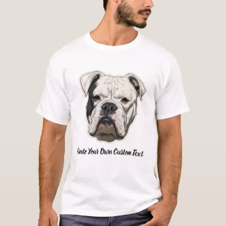 Camiseta Cachorro Bulldog Americano Crie Seu Próprio Texto 