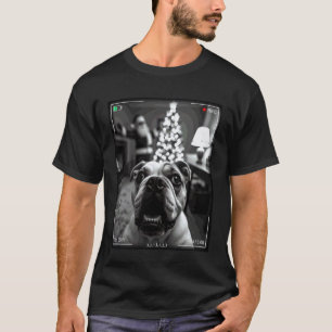Camiseta Cachorro Bulldog Americano Pega Papai Noel Na Câme