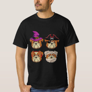 Camiseta Cachorro-Bulldog Dia de as Bruxas engraçado - Cach