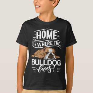 Camiseta Cachorro Bulldog Dizendo Onde Vive O Cachorro Ingl
