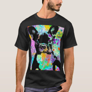 Camiseta Cachorro Bulldog Francês Aquarela Splash Amor Fren