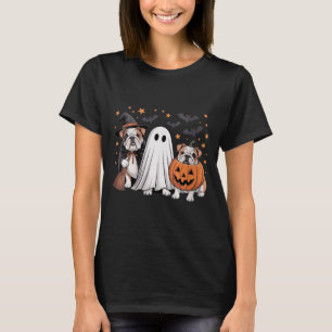 Camiseta Cachorro Bulldog Inglês de Abóbora de Bruxa Fantas