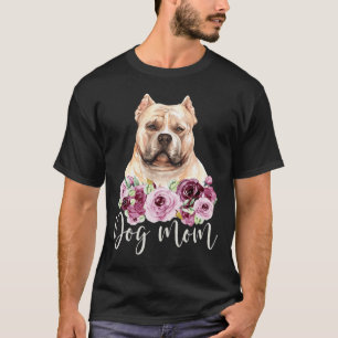 Camiseta Cachorro Bulldog Mãe Floral Bully Mama