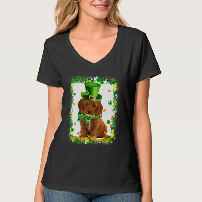 Camiseta Cachorro Cachapo Cortado Dia de São Patrício Irlan (Frente)