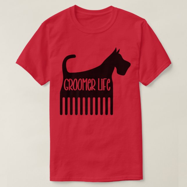 Camiseta Cachorro Cachorro Alinhando Pet Puppy Comb Shepper (Frente do Design)