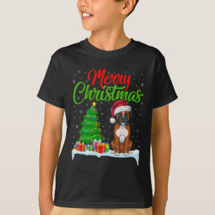Camiseta Cachorro Cachorro Árvore de Natal Luz Engraçada Xm