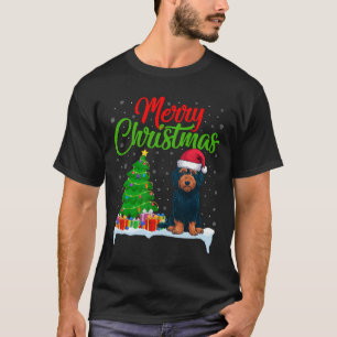 Camiseta Cachorro Cachorro Árvore de Natal Luz Engraçada Xm