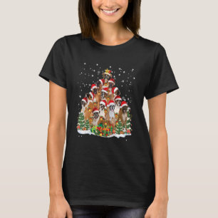 Camiseta Cachorro Cachorro Árvore de Natal Santa Hat Pajama
