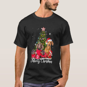 Camiseta Cachorro Cachorro Bonito Papais noeis Dachshund Na