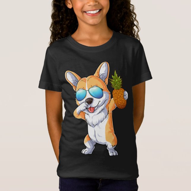 Camiseta Cachorro Cachorro Cachorro Abacaxi Fruta Tropical  (Frente)