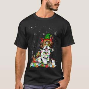 Camiseta Cachorro Cachorro Cachorro Cachorro Elf Hat Noite 