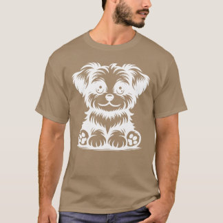 Camiseta Cachorro Cachorro Cachorro Cachorro Portrait garot