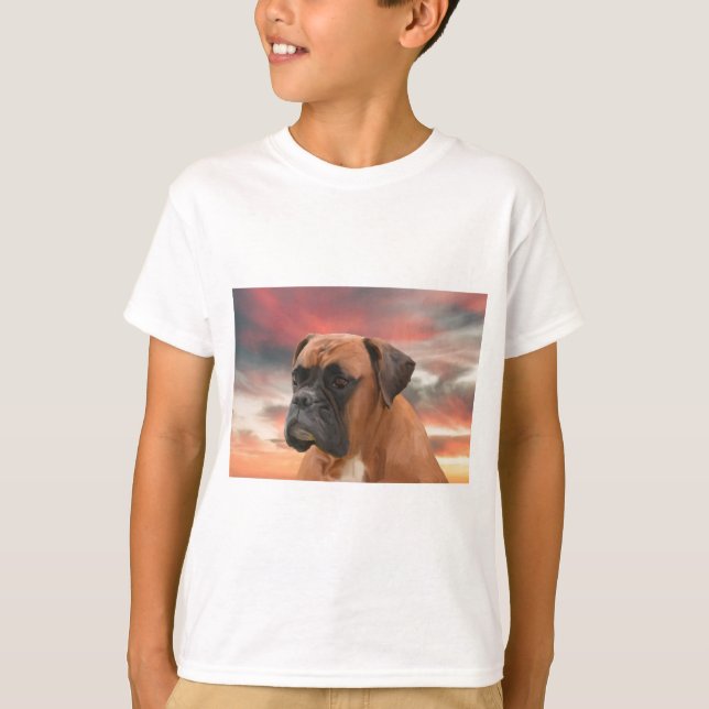 Camiseta Cachorro Cachorro Cachorro Cor Óleo Pintura (Frente)