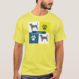 Camiseta Cachorro Cachorro Cachorro e Pata Quadrado de Grad