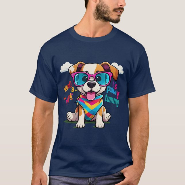 Camiseta Cachorro Cachorro Cachorro Engraçado Cachorro com  (Frente)