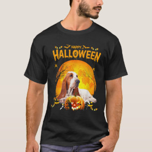 Camiseta Cachorro Cachorro Cachorro Feliz Halloween Basset
