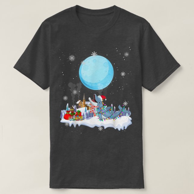 Camiseta Cachorro Cachorro Cachorro Luzes de Natal Bonitas  (Frente do Design)