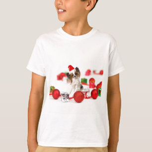 Camiseta Cachorro Cachorro Cachorro Noel Hat
